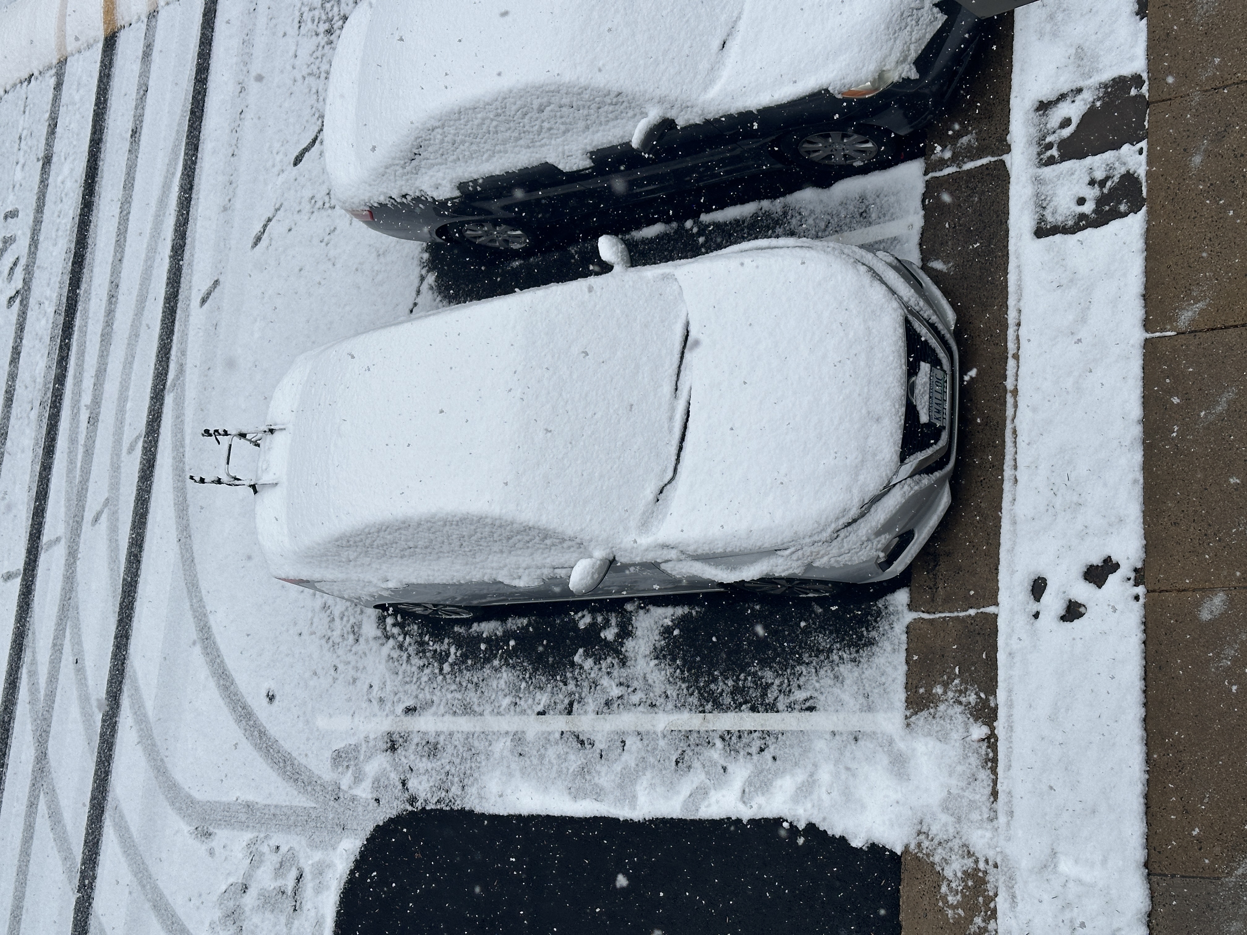The car covered in snow
