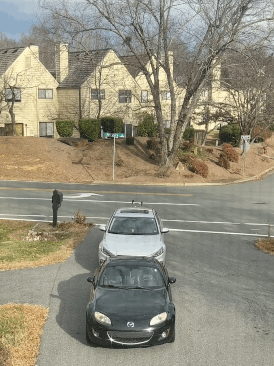 The car parked